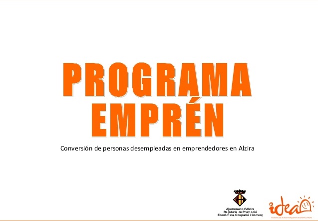 Es publiquen les bases del "Programa Emprèn" d'Alzira 2018